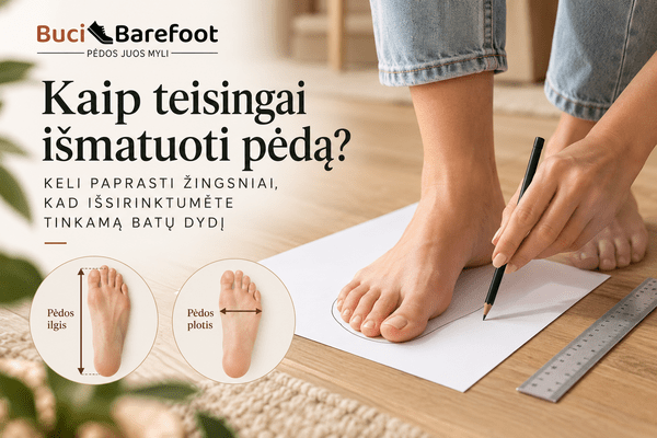 Kaip teisingai išmatuoti pėdą ir pasirinkti tinkamą batų dydį?