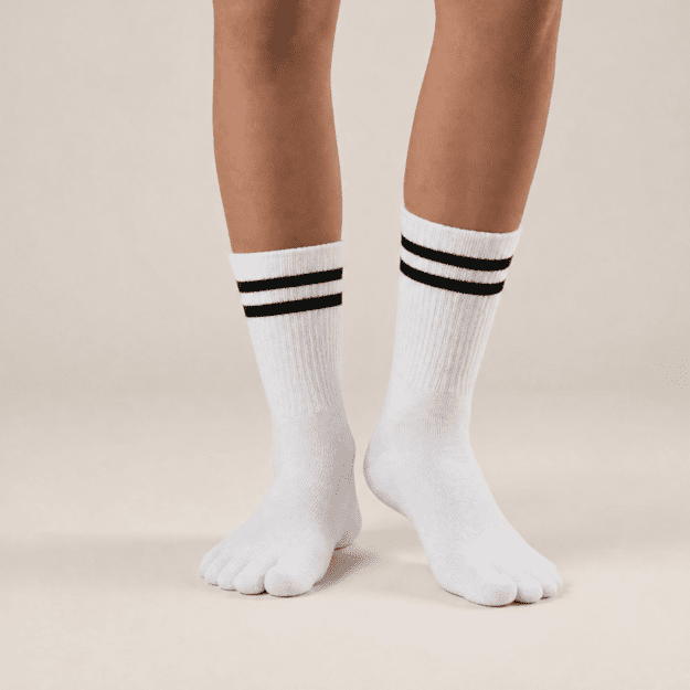 Knitido Tennis – sportinės pirštuotos kojinės Coolmax® balta