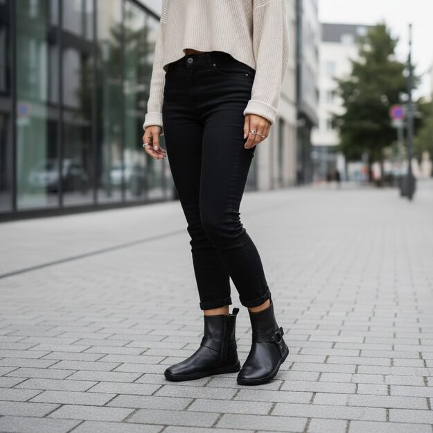 D&aacute;msk&eacute; Barefoot Kotn&iacute;kov&eacute; Boty GROUNDIES&reg; Phoenix 2.0 Čern&eacute;