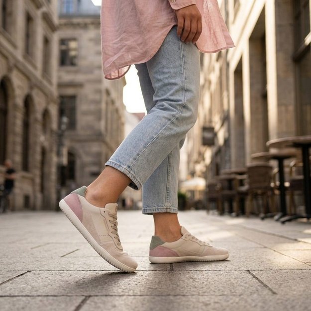 D&aacute;msk&eacute; Barefoot Tenisky GROUNDIES&reg; Nova GO1 B&eacute;žovo Růžov&eacute;