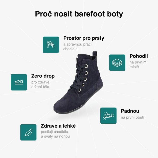 D&aacute;msk&eacute; Barefoot Kotn&iacute;kov&eacute; Boty GROUNDIES&reg; Salzburg Půlnočn&iacute; Modr&aacute;
