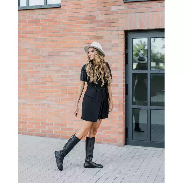 Shapen barefoot ilgaauliai GLAM  juoda su dirbtiniu kailiu 5