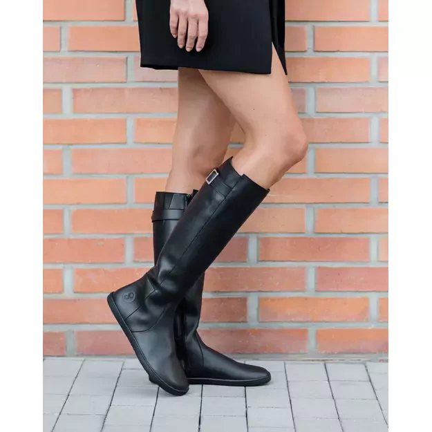 Shapen barefoot ilgaauliai GLAM  juoda su dirbtiniu kailiu 1