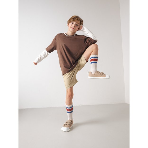 Kids barefoot sneakers Be Lenka Canvi Kids - Light Brown