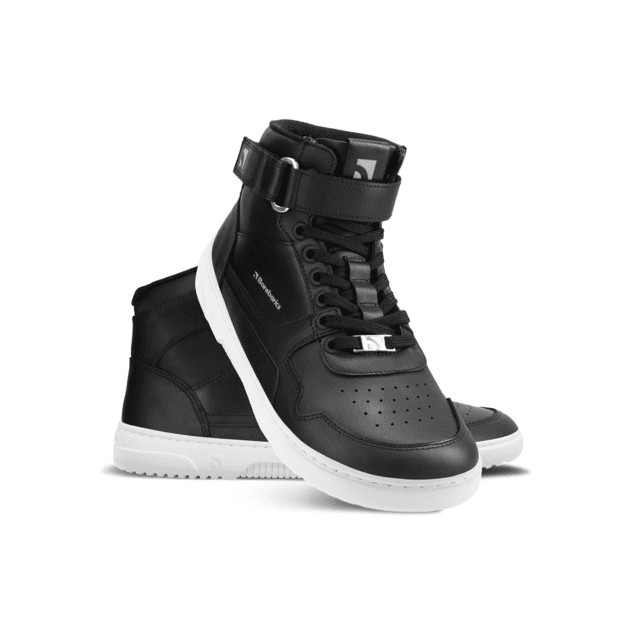 Barefoot Sneakers Barebarics Zing - High Top - Black & White - Leather