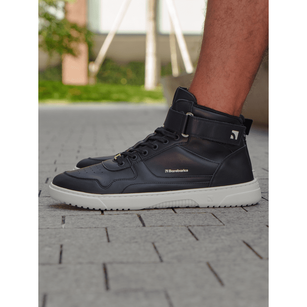 Barefoot Sneakers Barebarics Zing - High Top - Black & White - Leather