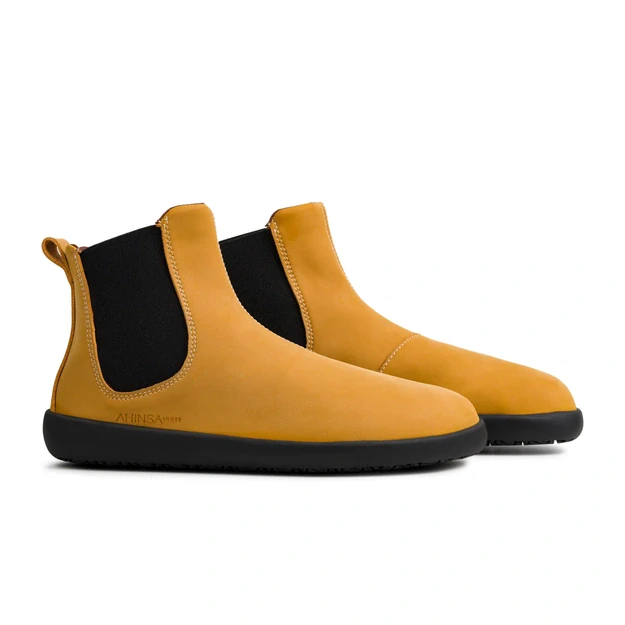 Ahinsa barefoot Chelsea 2.0 mustard nubuck
