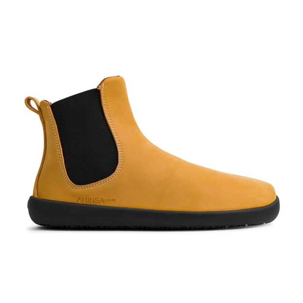 Ahinsa barefoot Chelsea 2.0 mustard nubuck