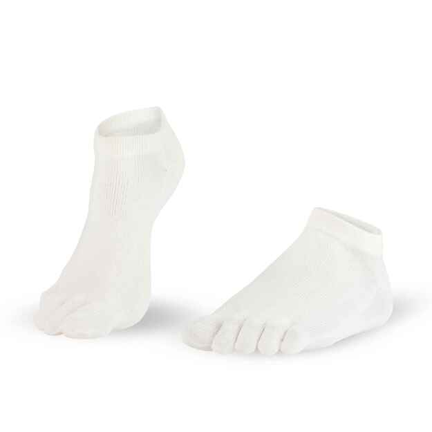 Knitido pirštuotos antimikrobinės kojinės Dr.Foot Silver Protect trumpos balta