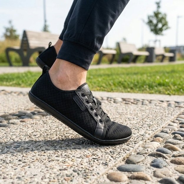 Barefoot Tenisky GROUNDIES&reg; Flex Čern&eacute;