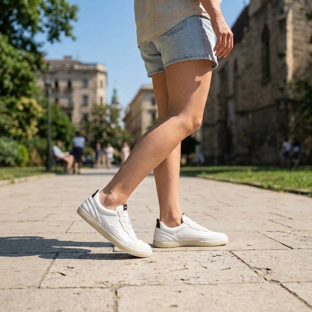 Barefoot Tenisky GROUNDIES&reg; Zurich B&iacute;lo Čern&eacute;