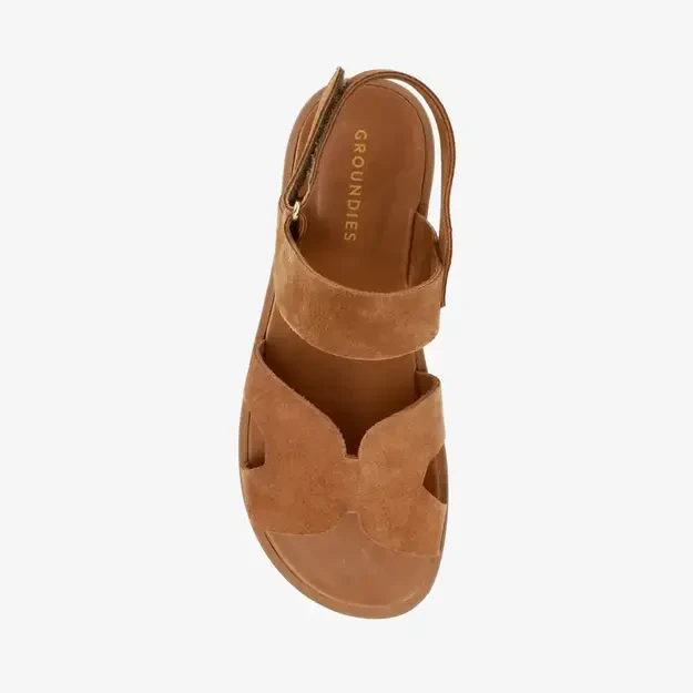  GROUNDIES® moteriškos barefoot basutės Juno caramel