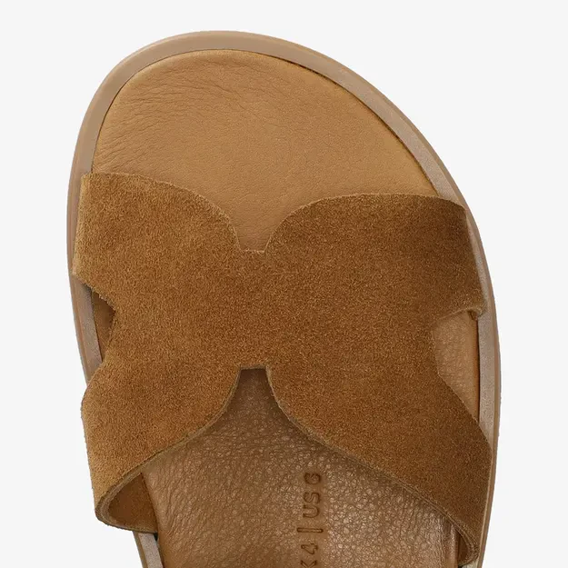  GROUNDIES® moteriškos barefoot basutės Juno caramel