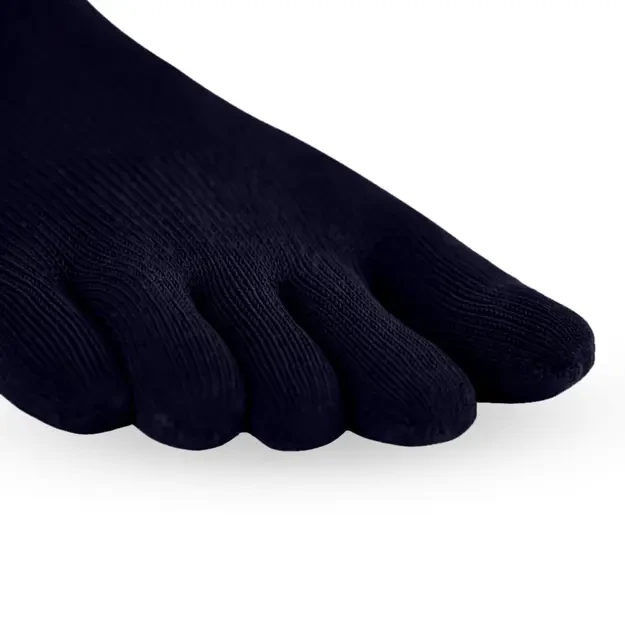 Knitido pirštuotos antimikrobinės kojinės Dr.Foot Silver Protect Midi melyna