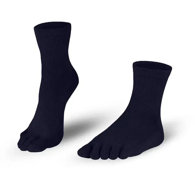 Knitido pirštuotos antimikrobinės kojinės Dr.Foot Silver Protect Midi melyna