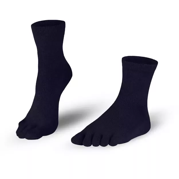 Knitido pirštuotos antimikrobinės kojinės Dr.Foot Silver Protect Midi juoda