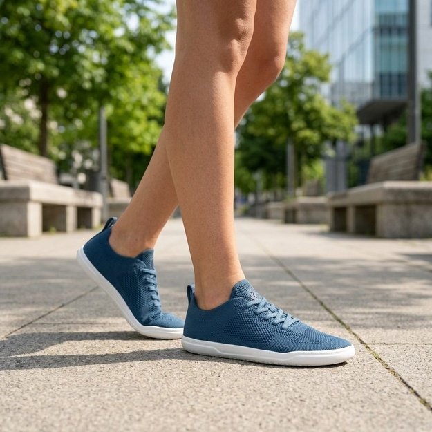 GROUNDIES® barefoot sportbačiai  Active Knit mėlyna/balta