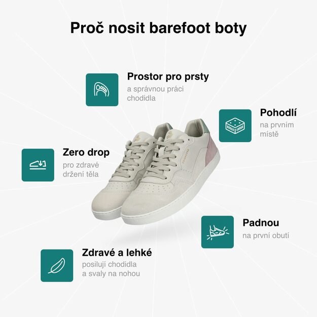 GROUNDIES® moteriški barefoot kedai Nova GS1 Beige/Pink 8