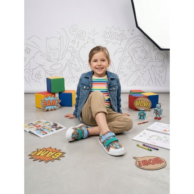 Kids barefoot sneakers Be Lenka Canvi Preschool - Comics Color