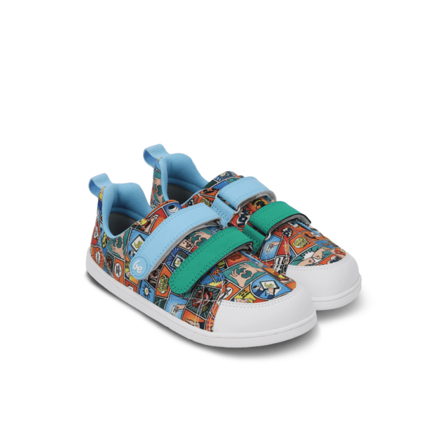 Kids barefoot sneakers Be Lenka Canvi Preschool - Comics Color