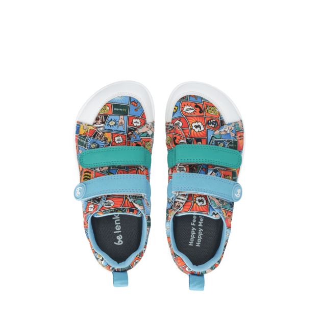 Kids barefoot sneakers Be Lenka Canvi Preschool - Comics Color