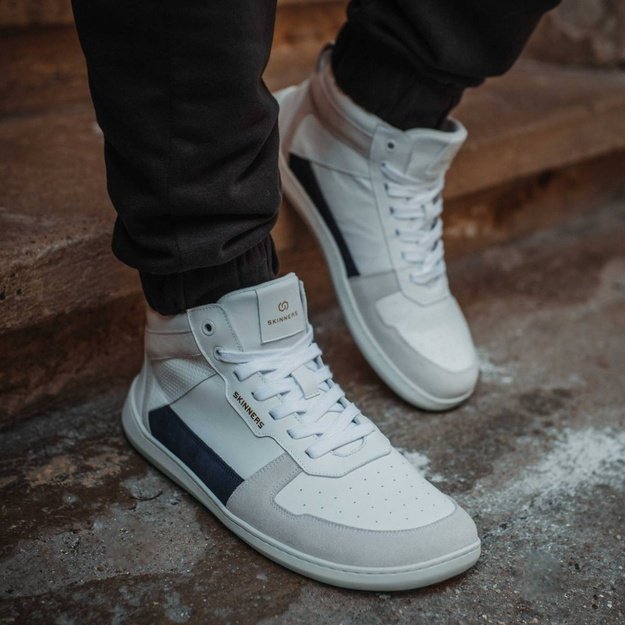 Skinners barefoot Oldschooler High Top balta/mėlyna