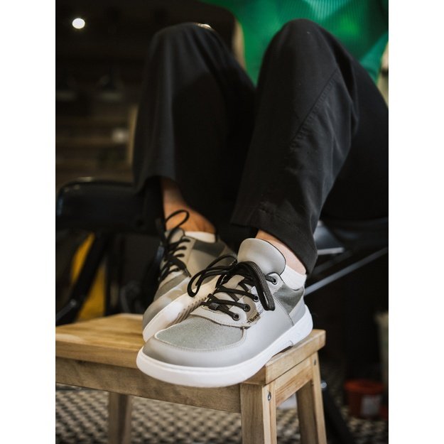 Barefoot Sneakers Barebarics Bravo - Grey & White