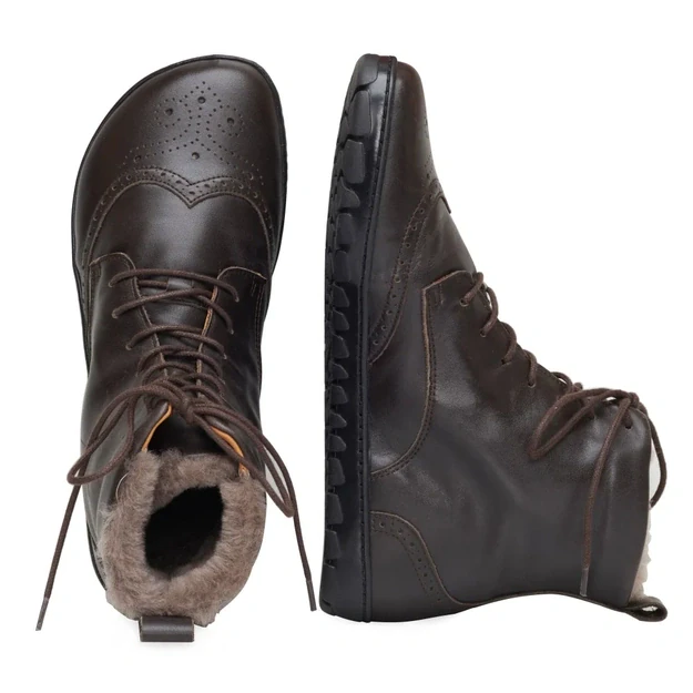 ZAQQ barefoot batai QUINTIC Winter Brogue dark brown