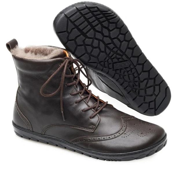 ZAQQ barefoot batai QUINTIC Winter Brogue dark brown