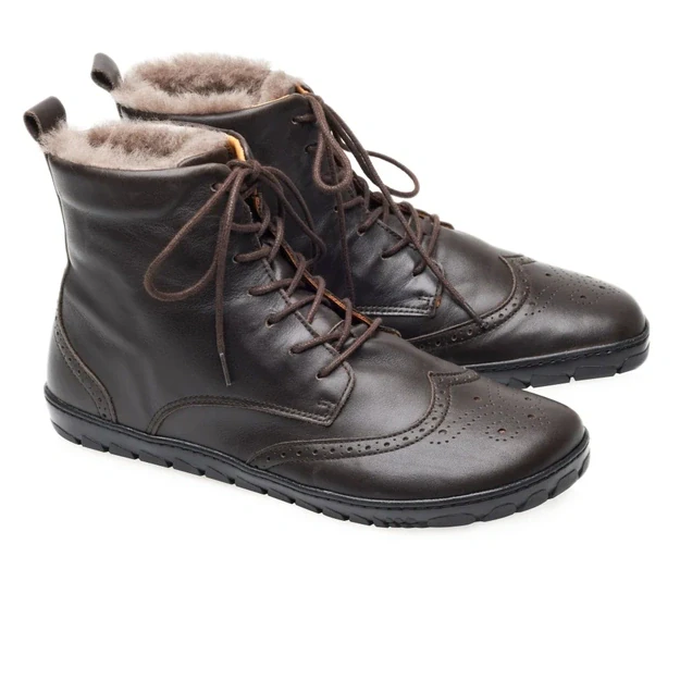 ZAQQ barefoot batai QUINTIC Winter Brogue dark brown