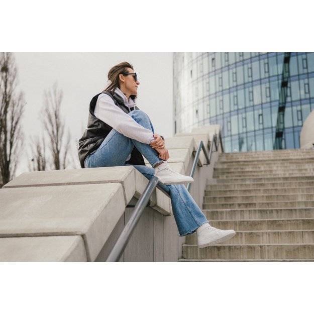 Barefoot Sneakers Barebarics Zing - High Top - All White - Leather