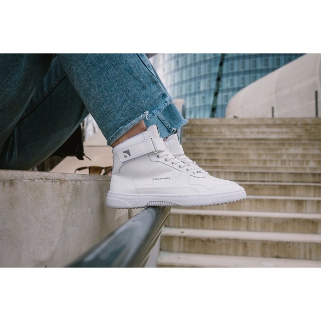 Barefoot Sneakers Barebarics Zing - High Top - All White - Leather