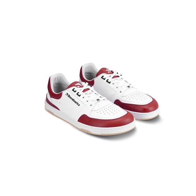 Barefoot Sneakers Barebarics Wave - White & Crimson Red