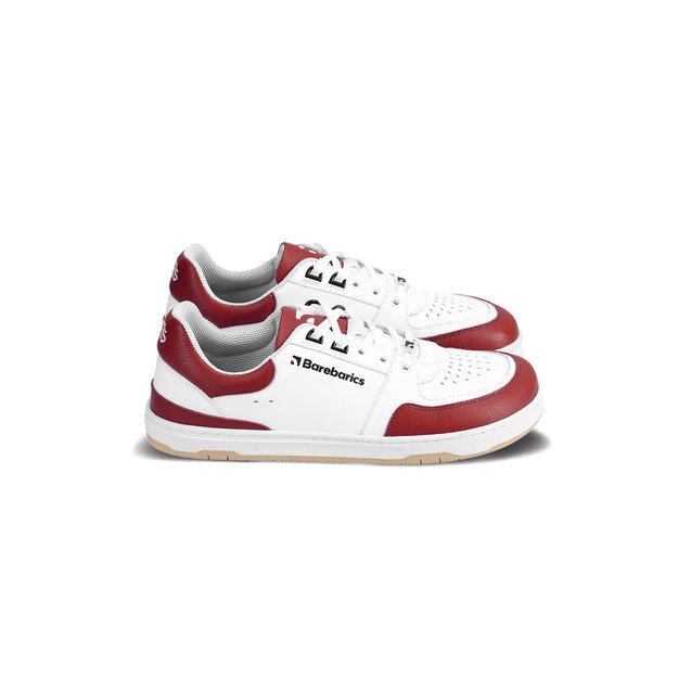 Barefoot Sneakers Barebarics Wave - White & Crimson Red