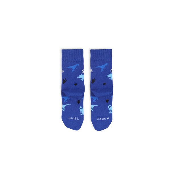 Kids barefoot Socks Be Lenka Kids - Crew - Dino - Royal Blue