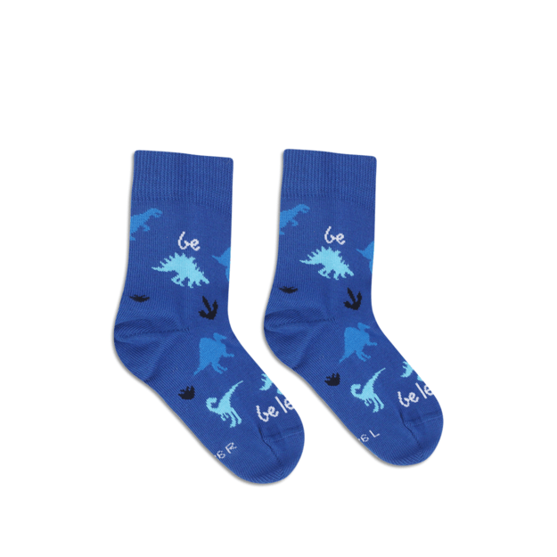Kids barefoot Socks Be Lenka Kids - Crew - Dino - Royal Blue