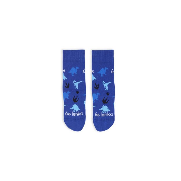 Kids barefoot Socks Be Lenka Kids - Crew - Dino - Royal Blue