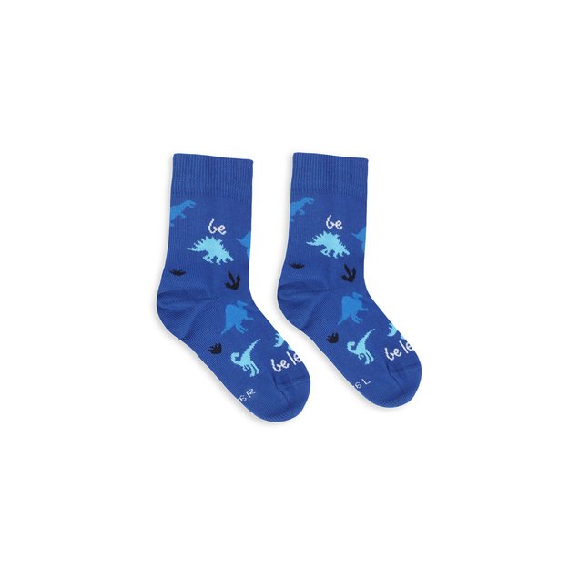 Kids barefoot Socks Be Lenka Kids - Crew - Dino - Royal Blue