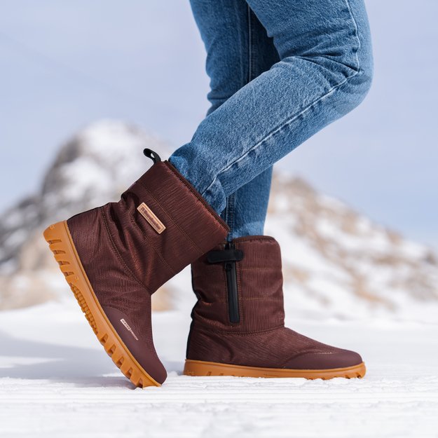 Winter Barefoot Boots Barebarics PolarStride - Copper Brown (Sandėlio prekė)