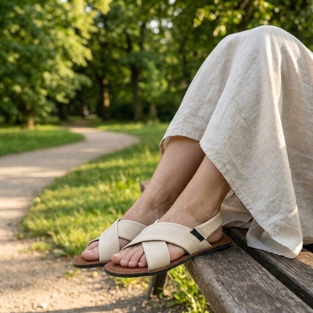GROUNDIES® barefoot basutės moterims  Verona smėlio
