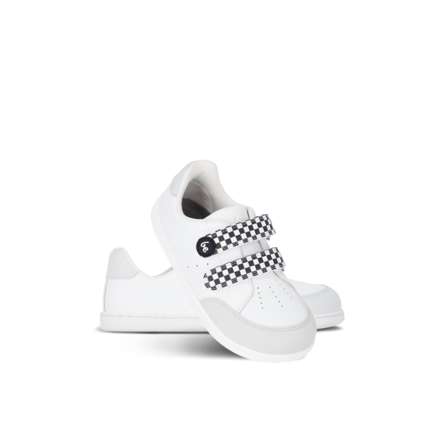 Kids barefoot sneakers Be Lenka Energise Preschool - White & Checkerboard