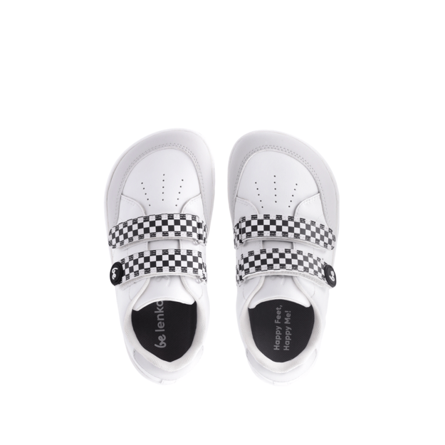 Kids barefoot sneakers Be Lenka Energise Preschool - White & Checkerboard