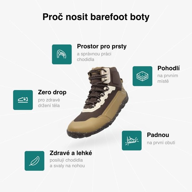 Barefoot Voděodoln&eacute; Pohorky GROUNDIES&reg; All Terrain High 2.0 Oř&iacute;&scaron;kově Hněd&eacute;