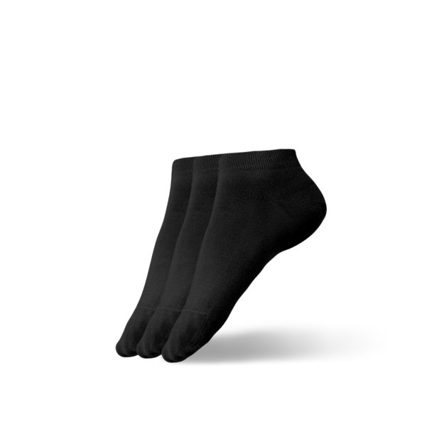 Barefoot kojinės - žemo kirpimo - Essentials - juoda - 3 poros