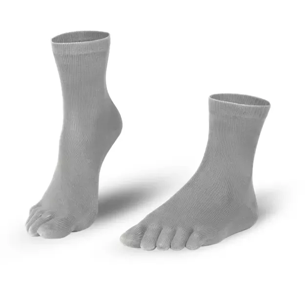 Knitido pirštuotos antimikrobinės kojinės Dr.Foot Silver Protect Midi pilka