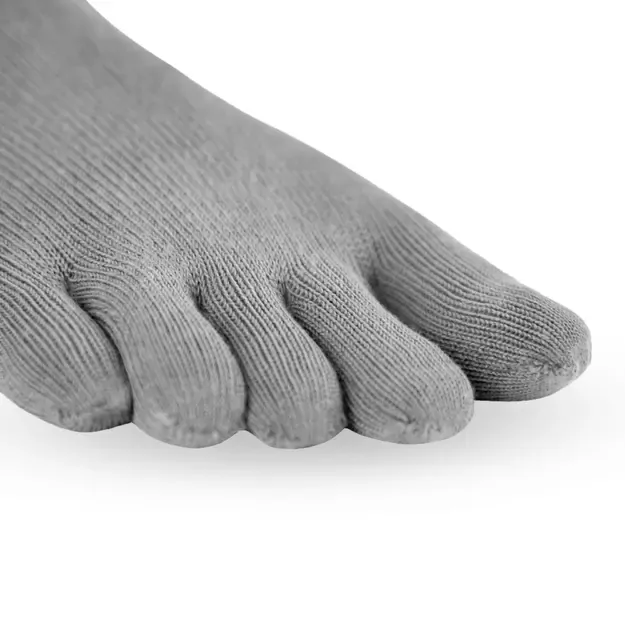 Knitido pirštuotos antimikrobinės kojinės Dr.Foot Silver Protect Midi pilka