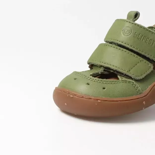 bLIFESTYLE barefoot vaikiškos basutės kammmolchSTYLE – samanų žalios