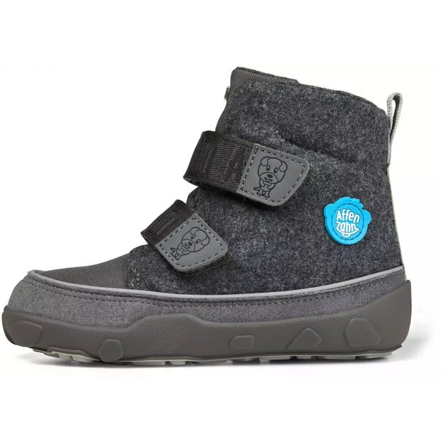 Affenzahn Mid Boot wool comfy dog pilka