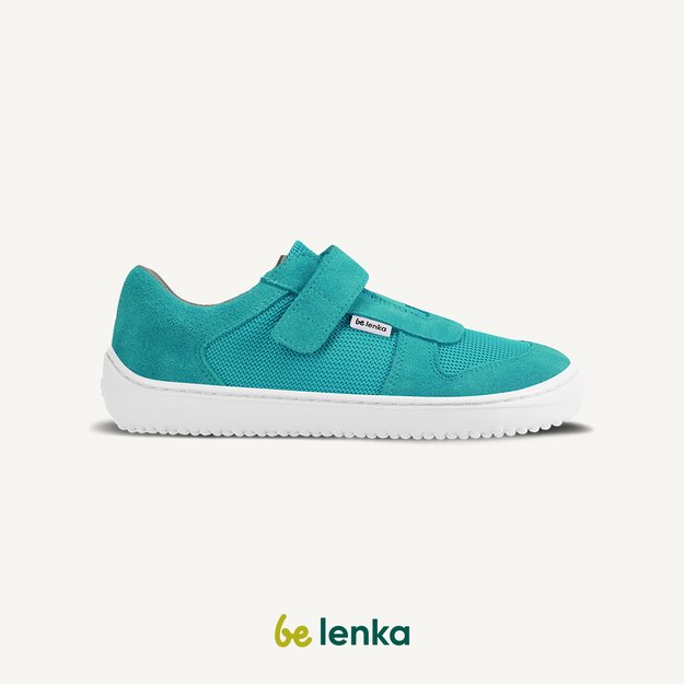 Be Lenka Kids barefoot sneakers Joy - Turquoise & White