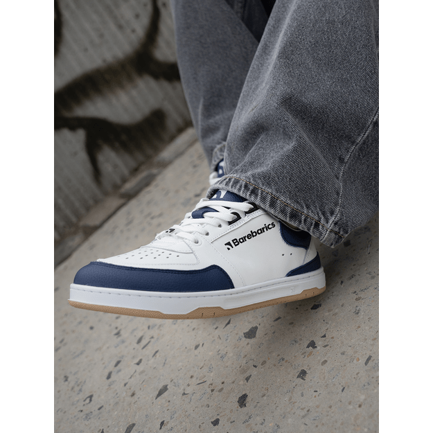 Barefoot Sneakers Barebarics Wave - White & Dark Blue